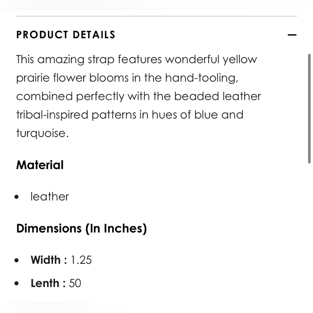 NWT Myra Bag Beaded & Tooled Leather Handcrafted Bag Strap - Picture 4 of 6